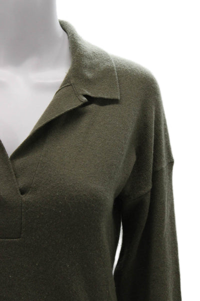 Everlane Womens Collared Cashmere Pullover Sweater Green Size S