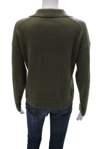 Everlane Womens Collared Cashmere Pullover Sweater Green Size S
