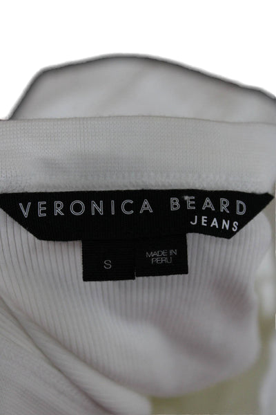 Veronica Beard Women Tiered White Cotton Sleeveless Dress Size S