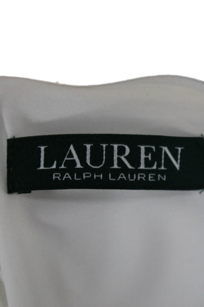 Lauren Ralph Lauren Women Ivory Sheath Dress Sleeveless Round Neck Zip Size 8P