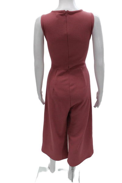 Romeo & Juliet Womens Pink Sleeveless Jumpsuit Herringbone Size L