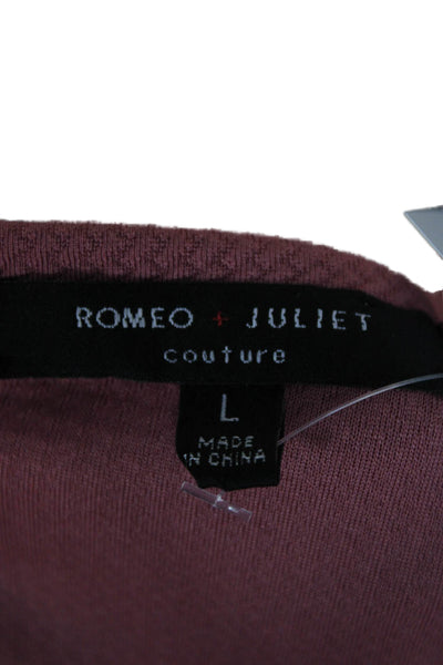 Romeo & Juliet Womens Pink Sleeveless Jumpsuit Herringbone Size L