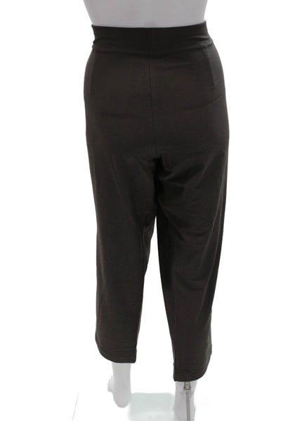 Eileen Fisher Women Cropped Leggings Brown Viscose Pull On Size M