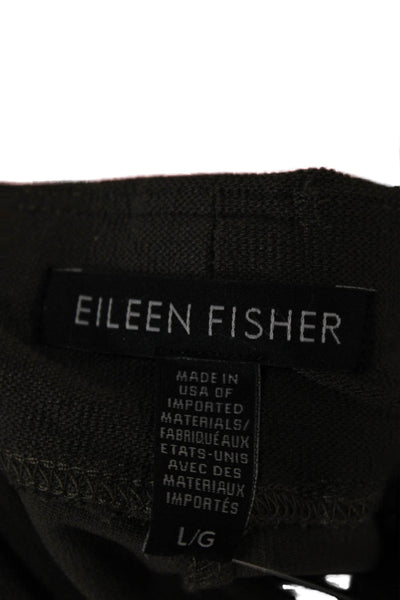 Eileen Fisher Women Cropped Leggings Brown Viscose Pull On Size M