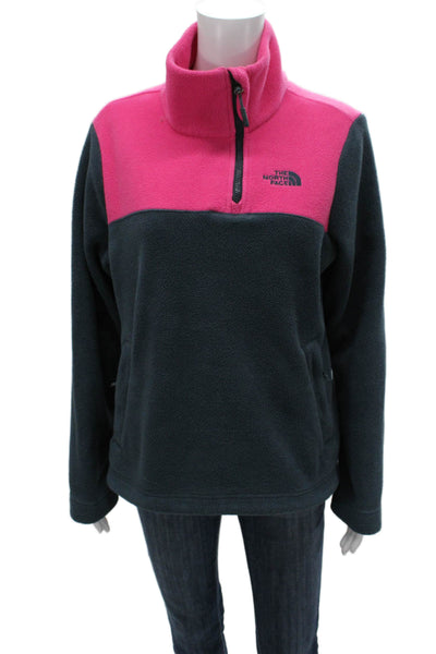 The North Face Womens Basic Jacket Pink Zip Polyester Long Sleeve Size L