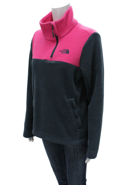 The North Face Womens Basic Jacket Pink Zip Polyester Long Sleeve Size L