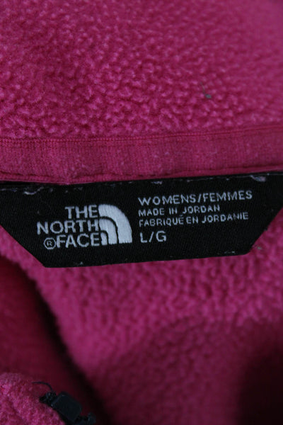 The North Face Womens Basic Jacket Pink Zip Polyester Long Sleeve Size L