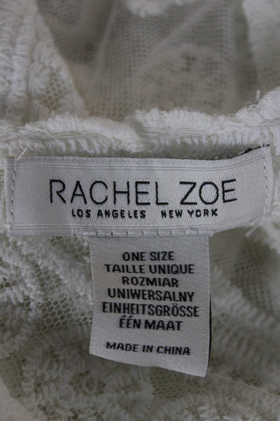 Rachel Zoe Womens Bohemian Floral V-Neck 3/4 Sleeve Cardigan White Size One