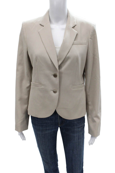 Calvin Klein Women Basic Jacket Beige Polyester Button Long Sleeve Size 6