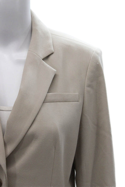 Calvin Klein Women Basic Jacket Beige Polyester Button Long Sleeve Size 6