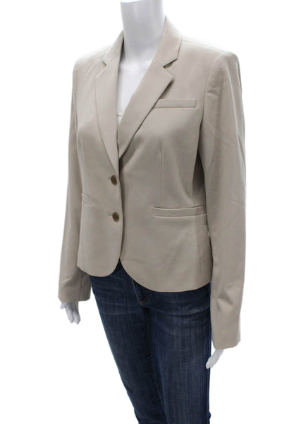 Calvin Klein Women Basic Jacket Beige Polyester Button Long Sleeve Size 6
