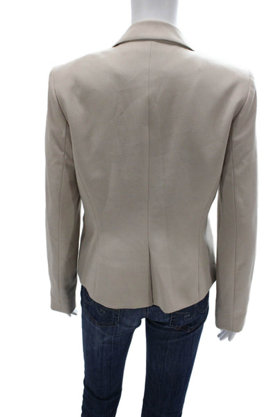 Calvin Klein Women Basic Jacket Beige Polyester Button Long Sleeve Size 6