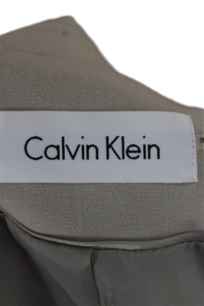 Calvin Klein Women Basic Jacket Beige Polyester Button Long Sleeve Size 6