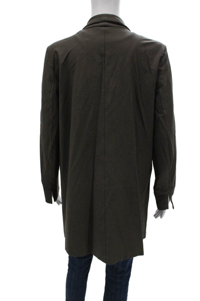 Eileen Fisher Women Viscose Blend Green Collared Long Sleeve Cardigan Size M