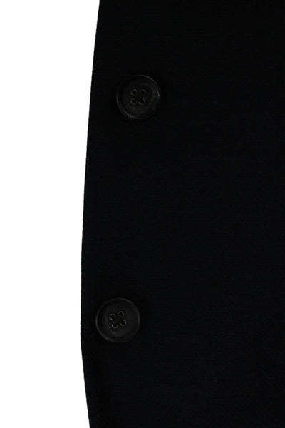 Pronto Uomo Mens 2 Piece Suit Jacket Blue Wool Blend Size 44