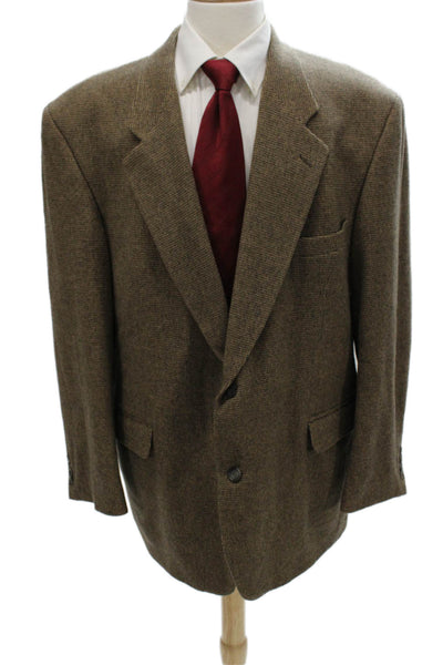 Gianfranco Ruffini Mens Blazer Brown Camel Hair Check Size 46