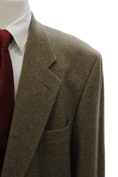Gianfranco Ruffini Mens Blazer Brown Camel Hair Check Size 46