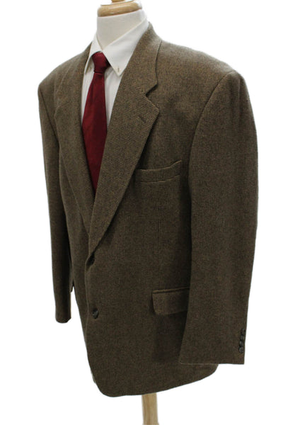 Gianfranco Ruffini Mens Blazer Brown Camel Hair Check Size 46