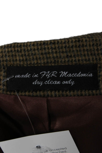 Gianfranco Ruffini Mens Blazer Brown Camel Hair Check Size 46