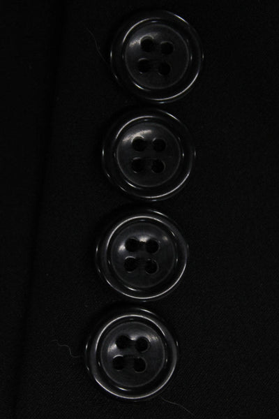 Martino Uomo Moda Mens Black 2 Piece Suit Jacket Super Wool Formal Size 40