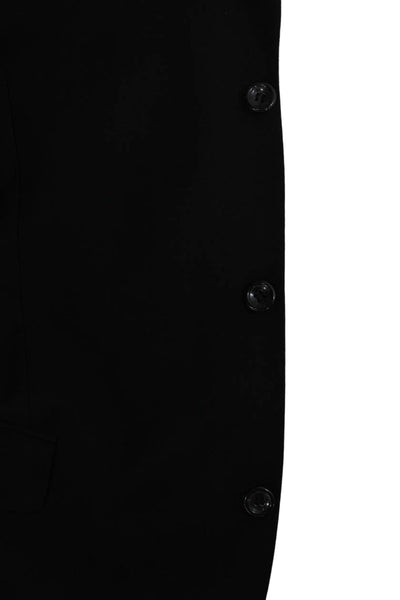 Martino Uomo Moda Mens Black 2 Piece Suit Jacket Super Wool Formal Size 40