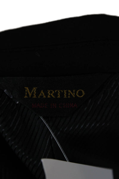 Martino Uomo Moda Mens Black 2 Piece Suit Jacket Super Wool Formal Size 40