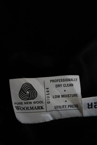 Hart Schaffner Marx Mens Wool Overcoat Black Button Up Size L