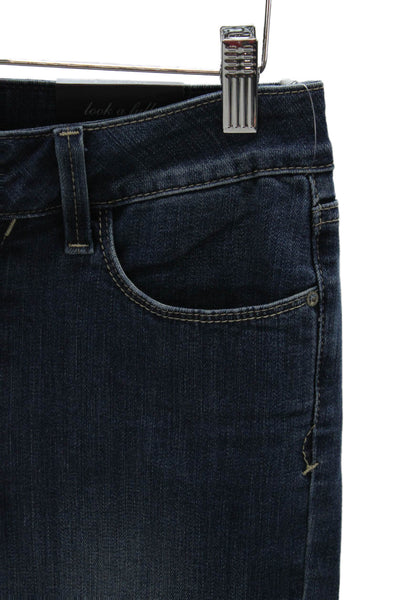 NYDJ Women Straight Jeans Blue Cotton Mid Rise Button Fly Size 6