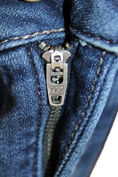 NYDJ Women Straight Jeans Blue Cotton Mid Rise Button Fly Size 6