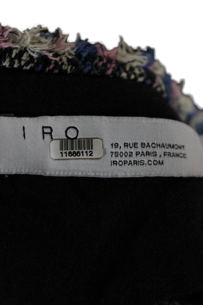 IRO Womens Basic Tweed Check Zip Jacket Multicolor Long Sleeve Size 36