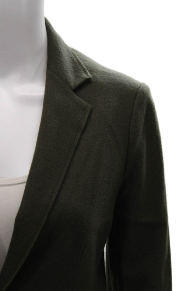 Rag & Bone Women Basic Wool Blend Jacket Green 3/4 Sleeve Button Size 0
