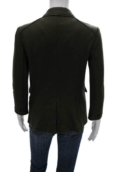 Rag & Bone Women Basic Wool Blend Jacket Green 3/4 Sleeve Button Size 0
