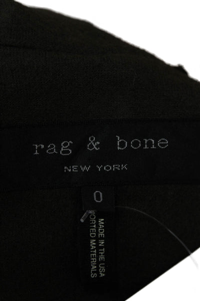 Rag & Bone Women Basic Wool Blend Jacket Green 3/4 Sleeve Button Size 0