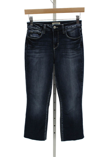 L'Agence Women Blue Cropped Mid Rise Jeans Size 24