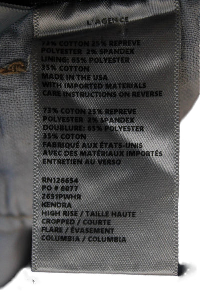 L'Agence Women Blue Cropped Mid Rise Jeans Size 24