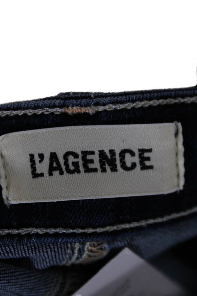 L'Agence Women Blue Cropped Mid Rise Jeans Size 24