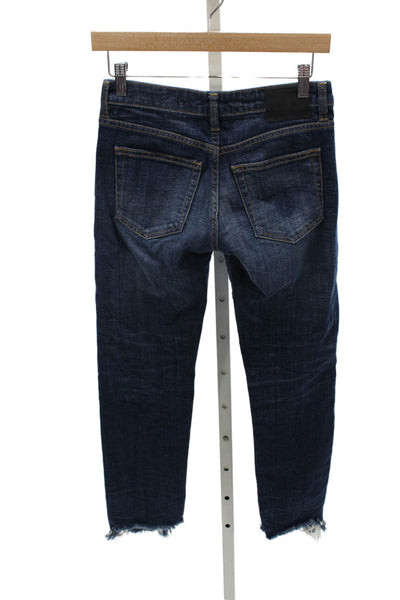 R13 Womens Skinny Jeans Blue Cotton Mid Rise 27in Inseam Size 24