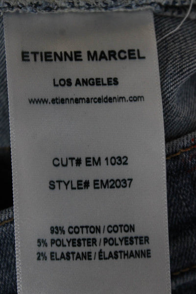 Etienne Marcel Women Skinny Jeans Blue Paint Splatter Cotton Size 24