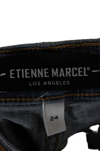 Etienne Marcel Women Skinny Jeans Blue Paint Splatter Cotton Size 24