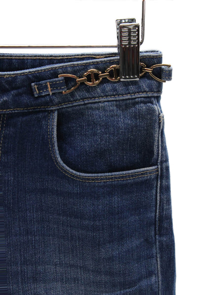 L'Agence Womens Blue Cropped Cotton Jeans Size 24