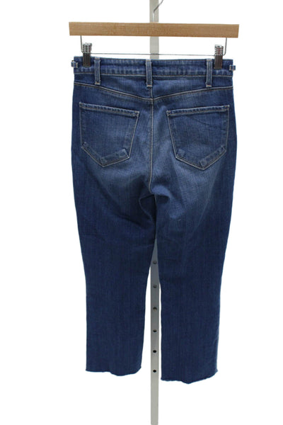 L'Agence Womens Blue Cropped Cotton Jeans Size 24