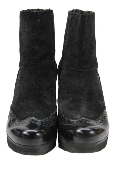 Paul Green Womens Leather Chelsea Boots Heels Black Size 3