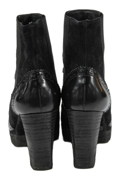 Paul Green Womens Leather Chelsea Boots Heels Black Size 3