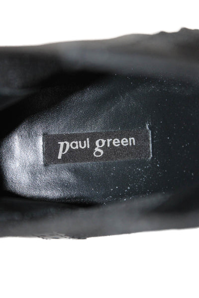 Paul Green Womens Leather Chelsea Boots Heels Black Size 3