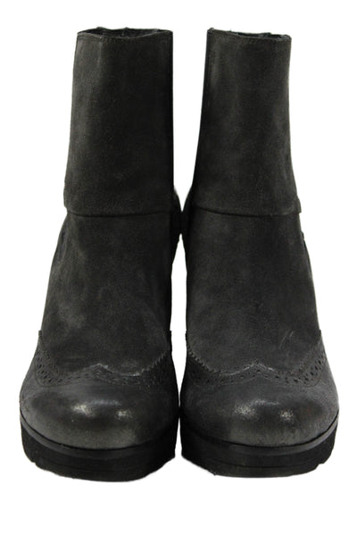 Paul Green Womens Leather Ankle Boots Heels Black Size 3