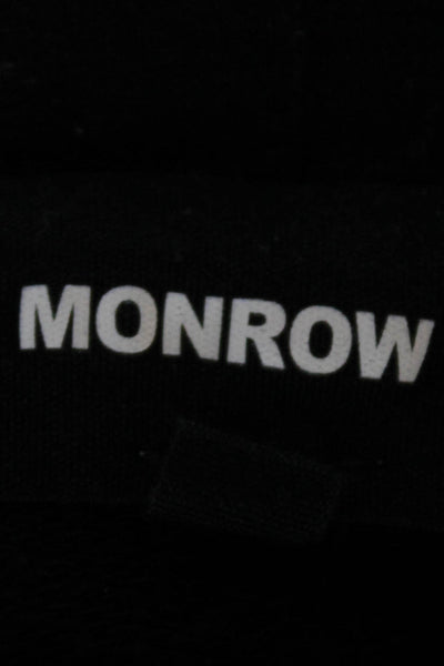 Monrow Womens Mock Neck Full Zip Hoodie Black Rayon Blend Long Sleeve Size S