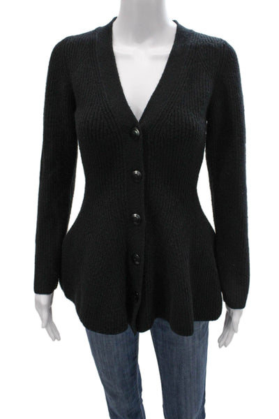 Maeve Anthropologie Womens Cardigan V Neck Black Long Sleeve Size XS