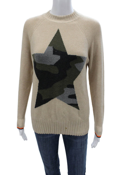 WISPR Womens Beige Camo Mock Neck Pullover Long Sleeve Size XS