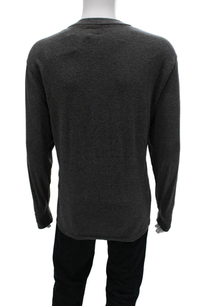 Polo Ralph Lauren Mens Long Sleeve Striped Crew Neck T-Shirt Gray Size 2XL