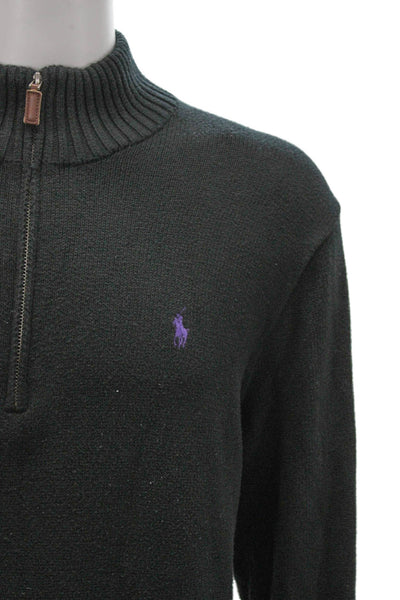 Polo Ralph Lauren Mens Pullover Sweater Green Mock Neck 100% Cotton Size 2XL